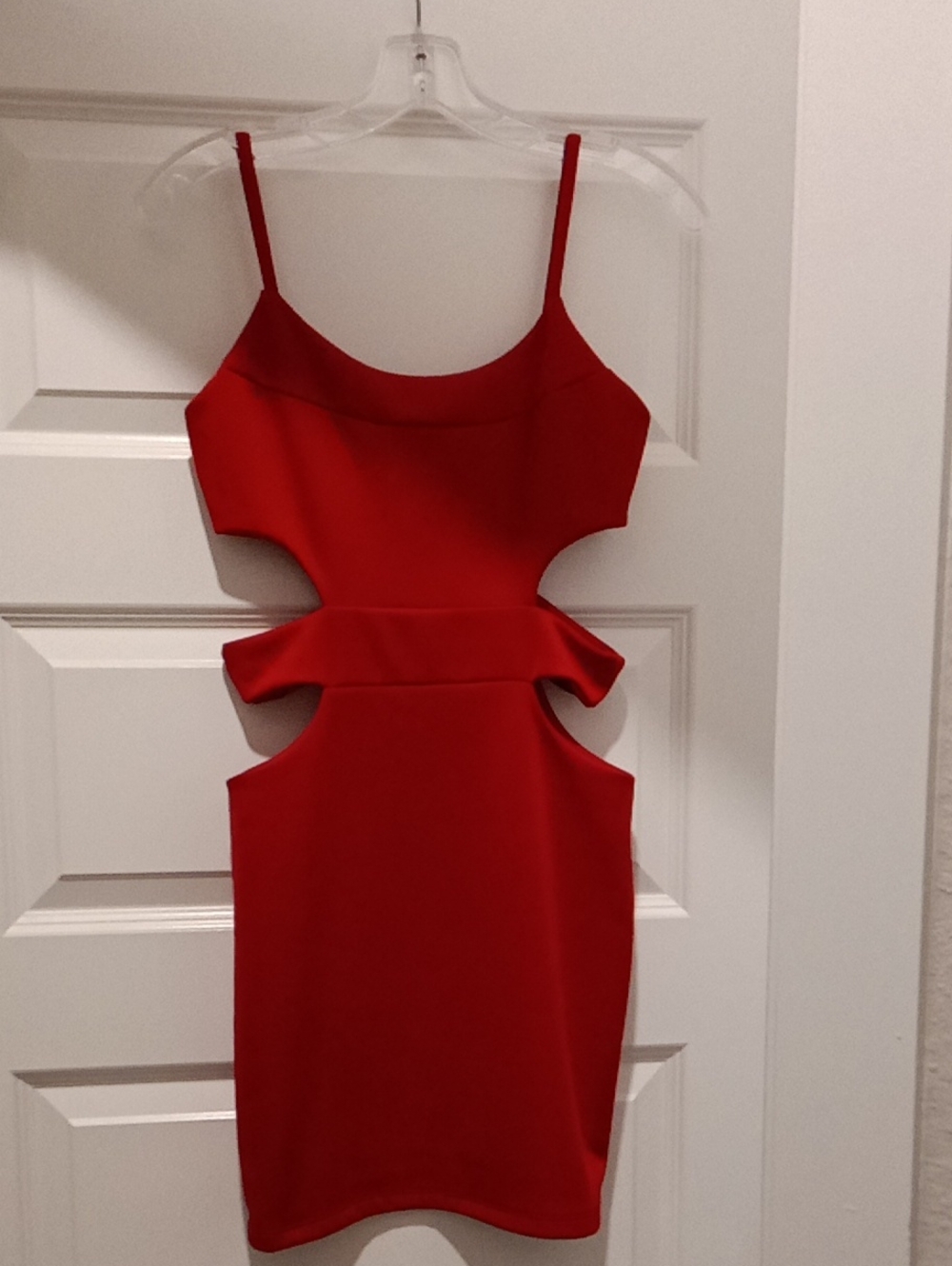 NEW Red Cutout Classy/Sexy Mini Dress with Spaghetti Straps - NWOT